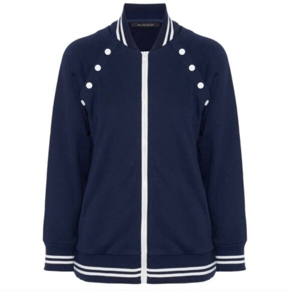 Walter Baker Morrison Varsity Jacket, Long Sleeve, Navy with White, Small - Picture 2 of 10
